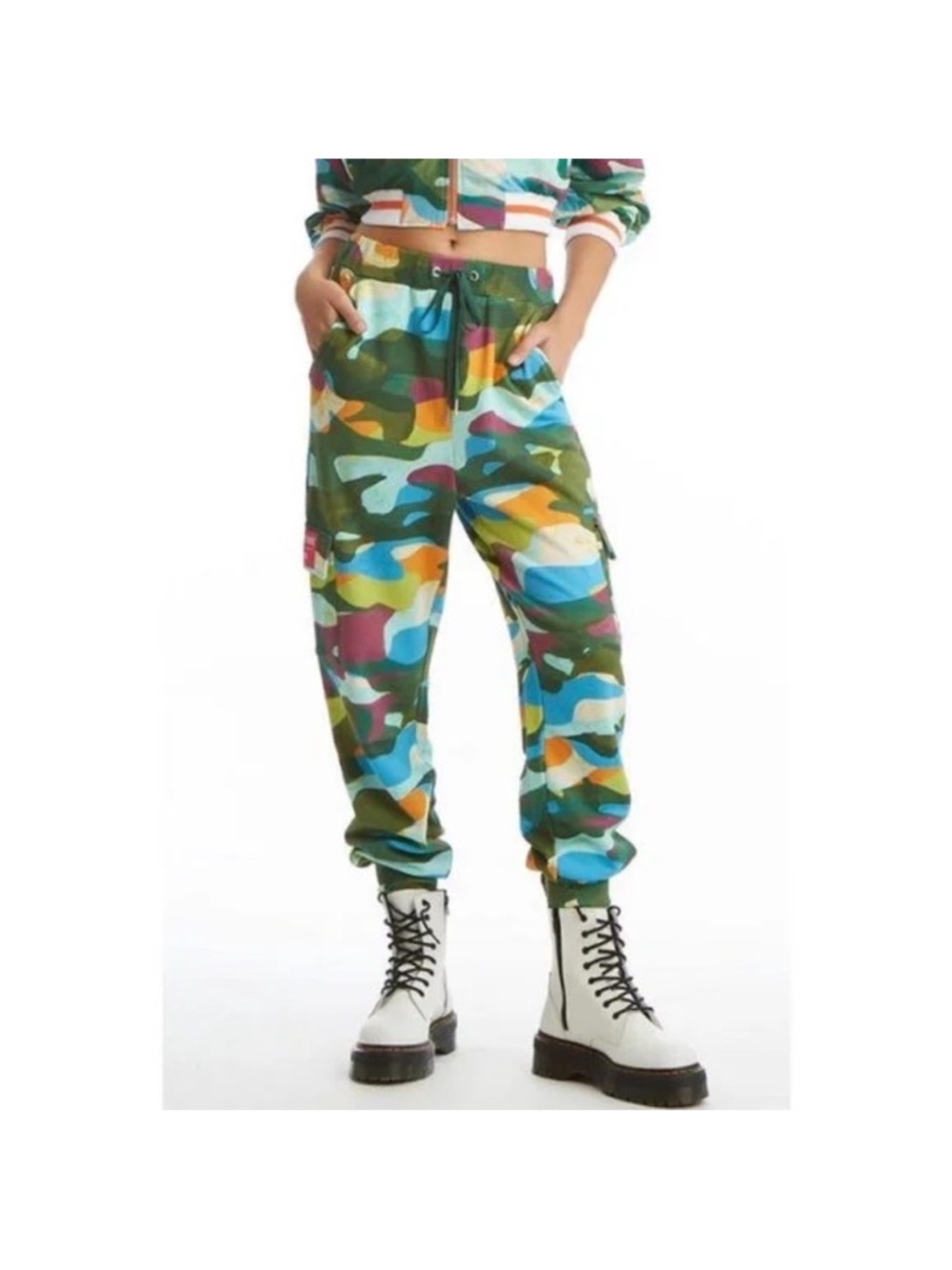 Juicy Couture Green Camo Cargo Jogger Sweatpants